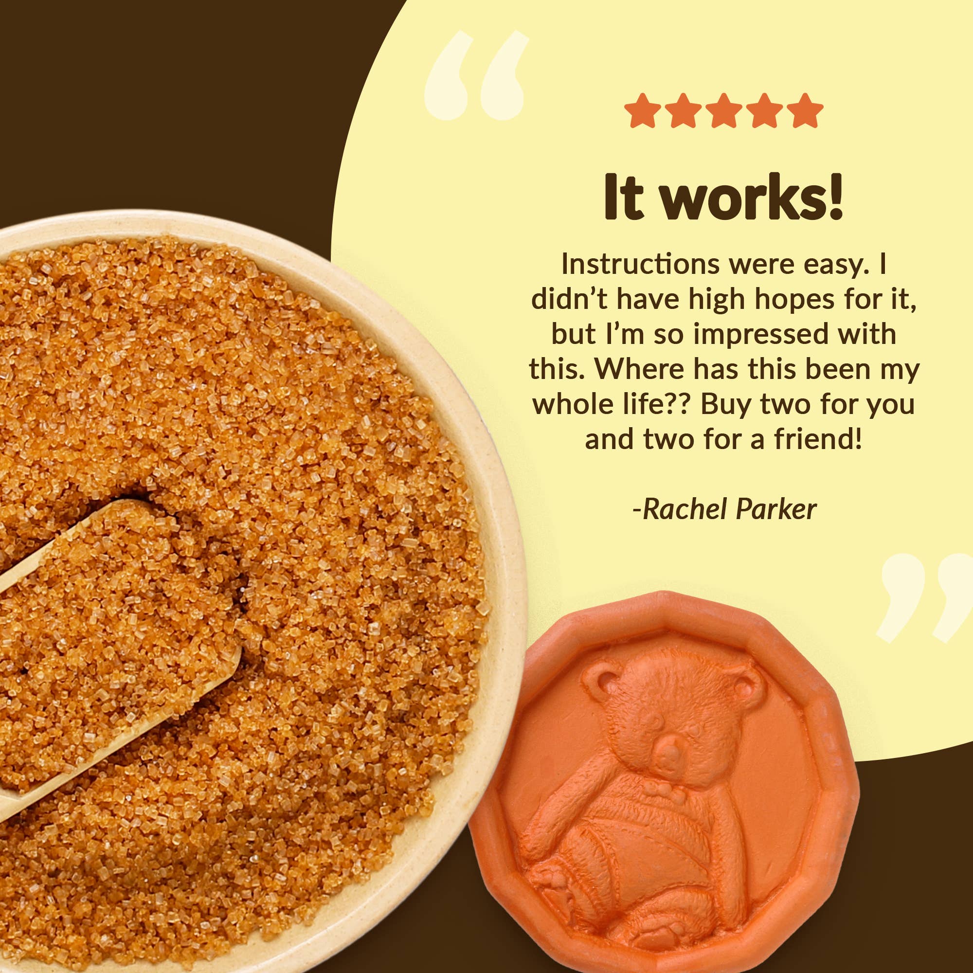 Brown Sugar Saver - Honey Bee Hive (Keeps Brown Sugar Soft)
